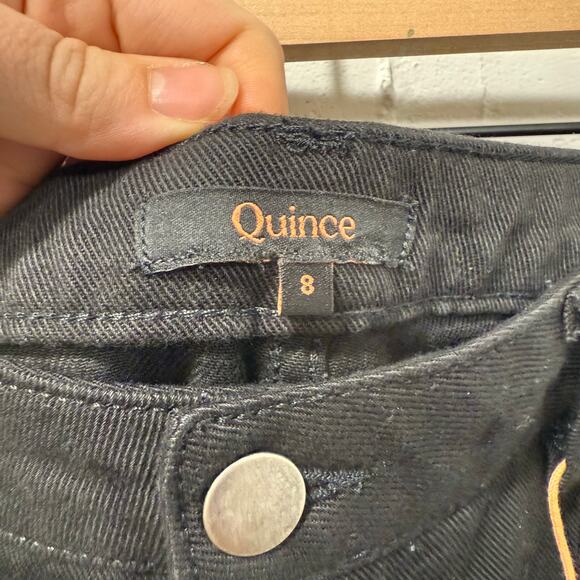 Quince NWT Organic Stretch Cotton Twill Barrel Pants Jeans Sz 8 Black Stretch - Picture 7 of 12